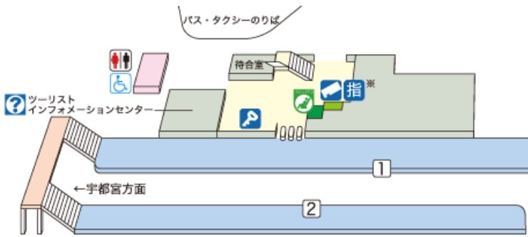JR日光駅の構内図